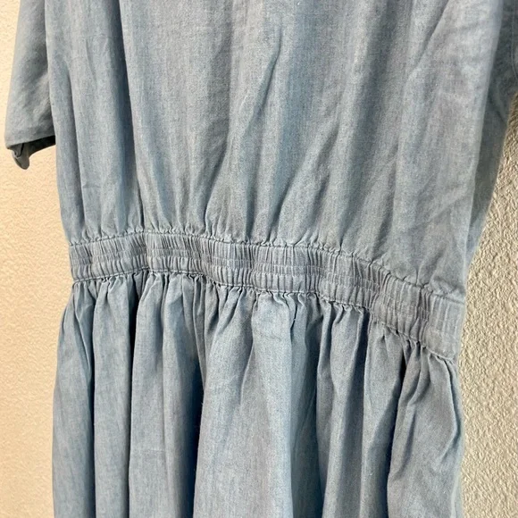 Vintage NWOT Eddie Bauer Blue Chambray Maxi Button-Up Dress Size XL/TG - Picture 8 of 13